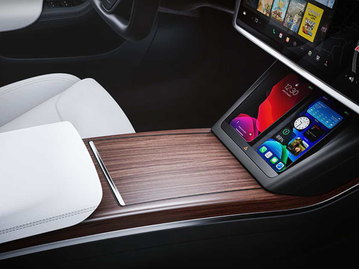 interior center console and dashboard of a Tesla Model S