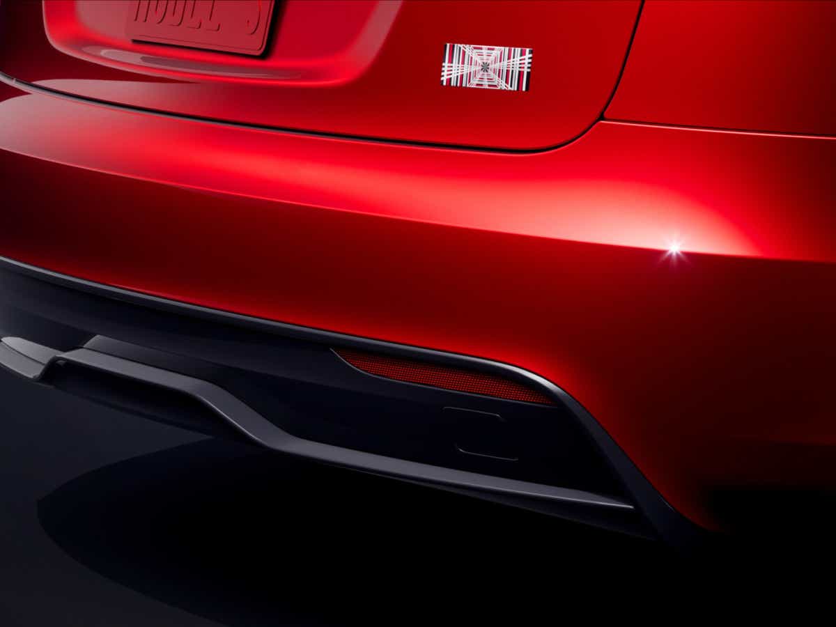 rear bumper view of a Tesla Model S