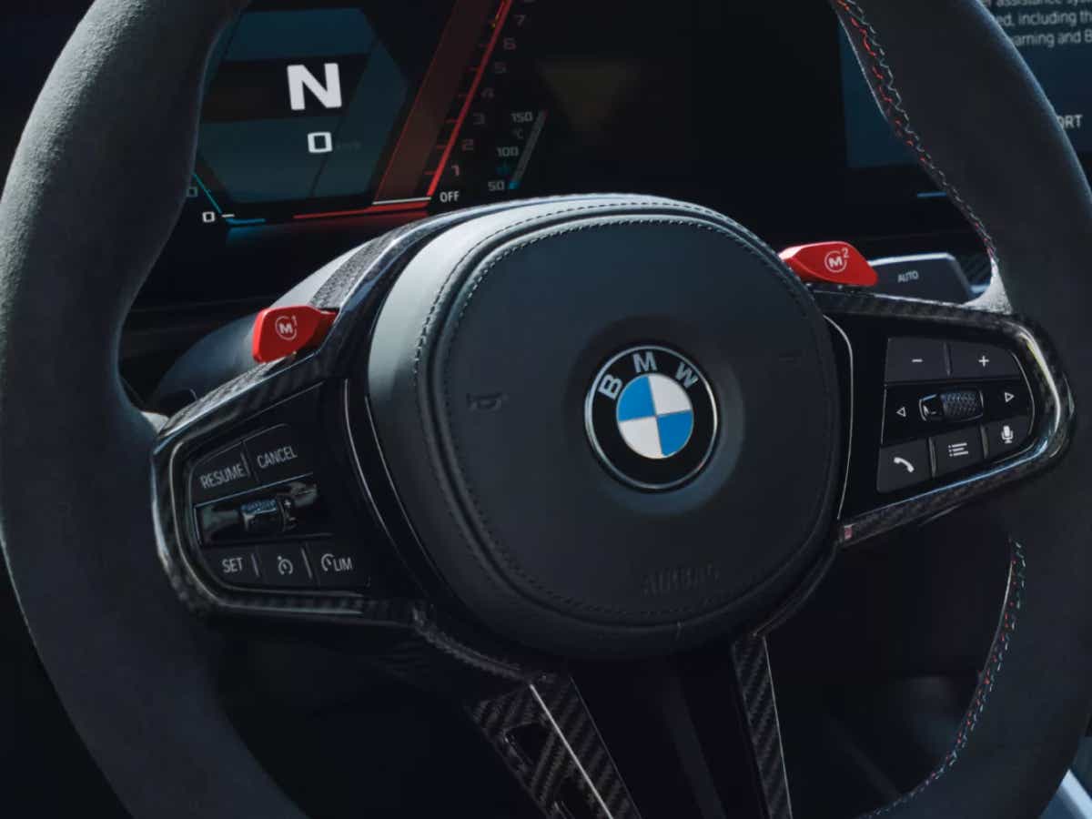 Steering wheel and dashboard of a BMW M2 2025
