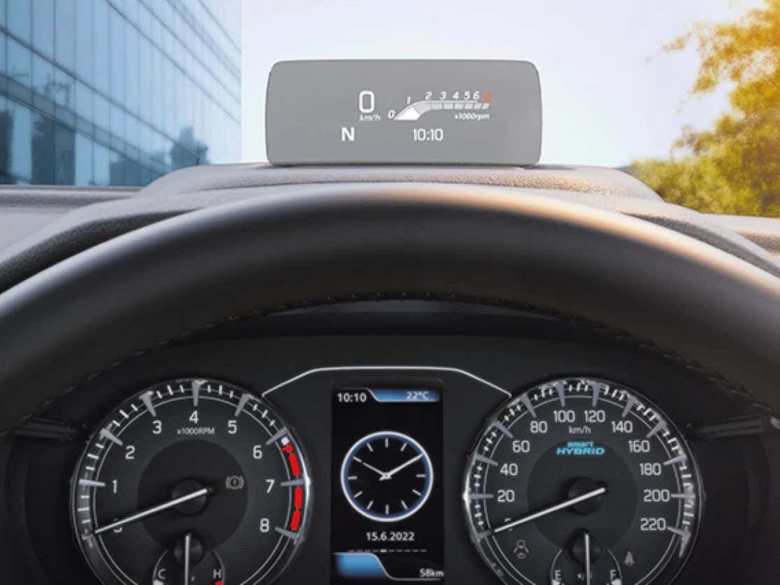 dashboard and instrument cluster of a Maruti Suzuki Brezza 2025