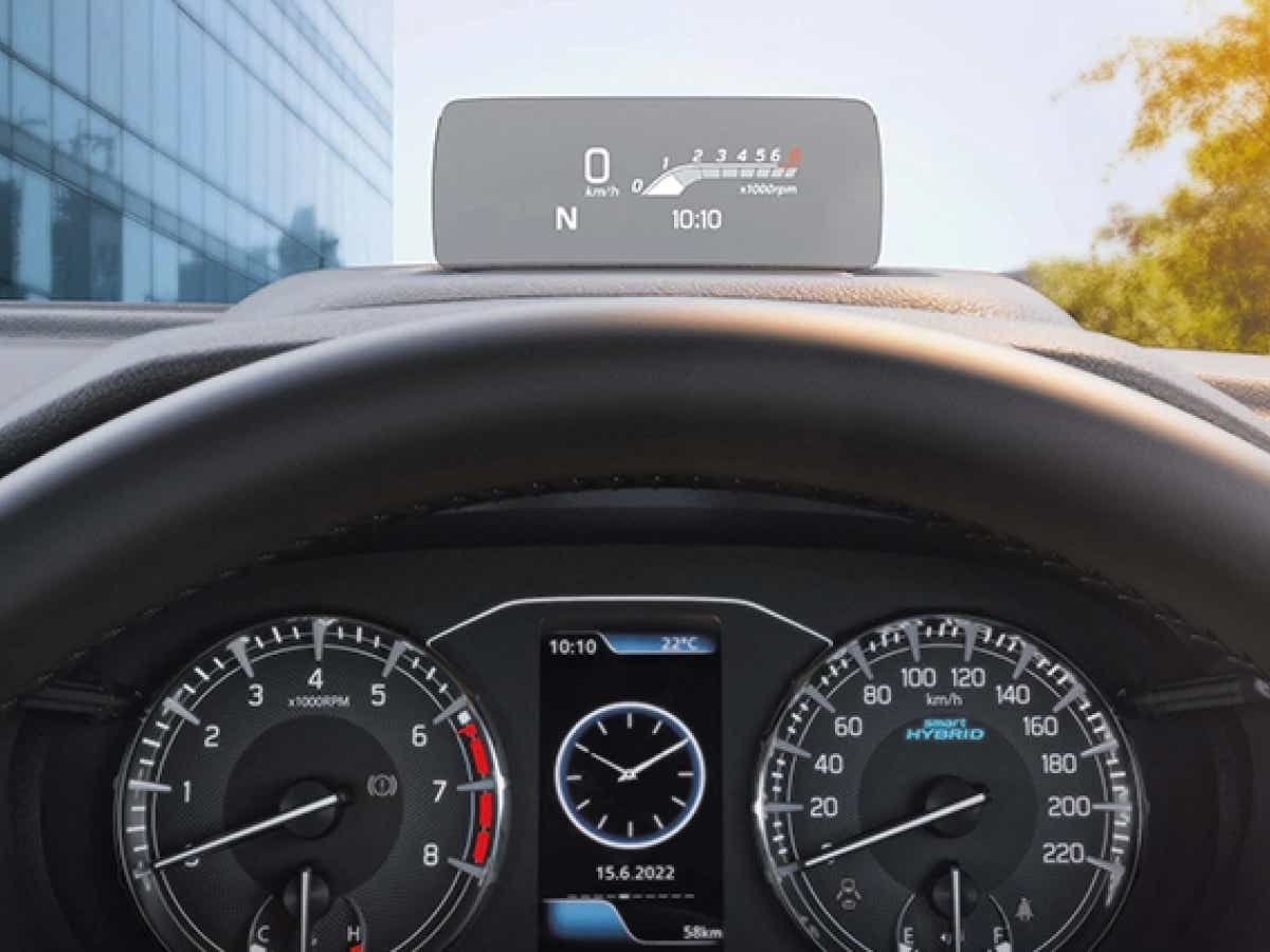 dashboard and instrument cluster of a Maruti Suzuki Brezza 2025