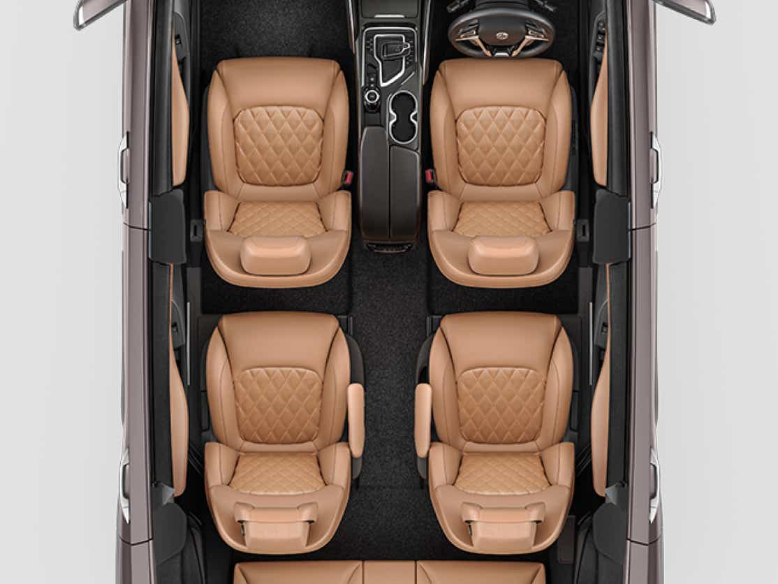 interior top view of a Black MG Gloster Facelift