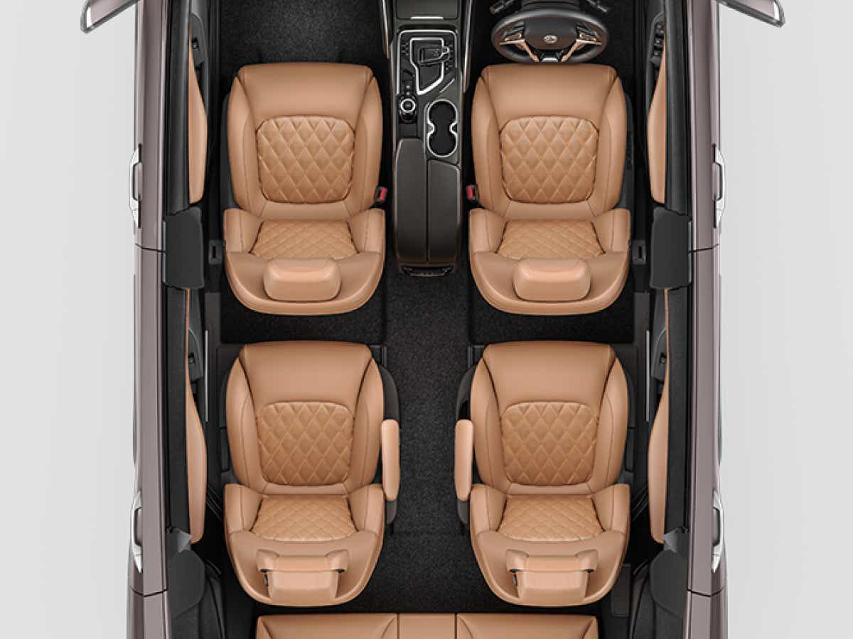 interior top view of a Black MG Gloster Facelift