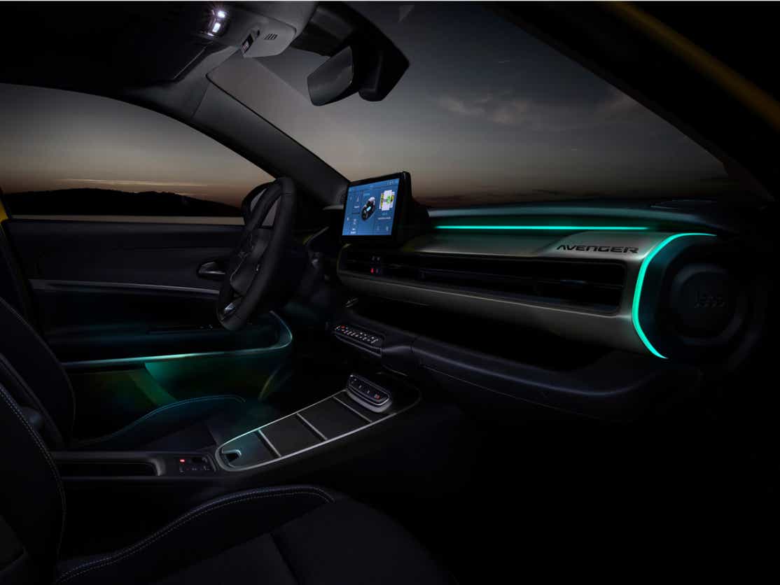 Interior dashboard of a Jeep Avenger