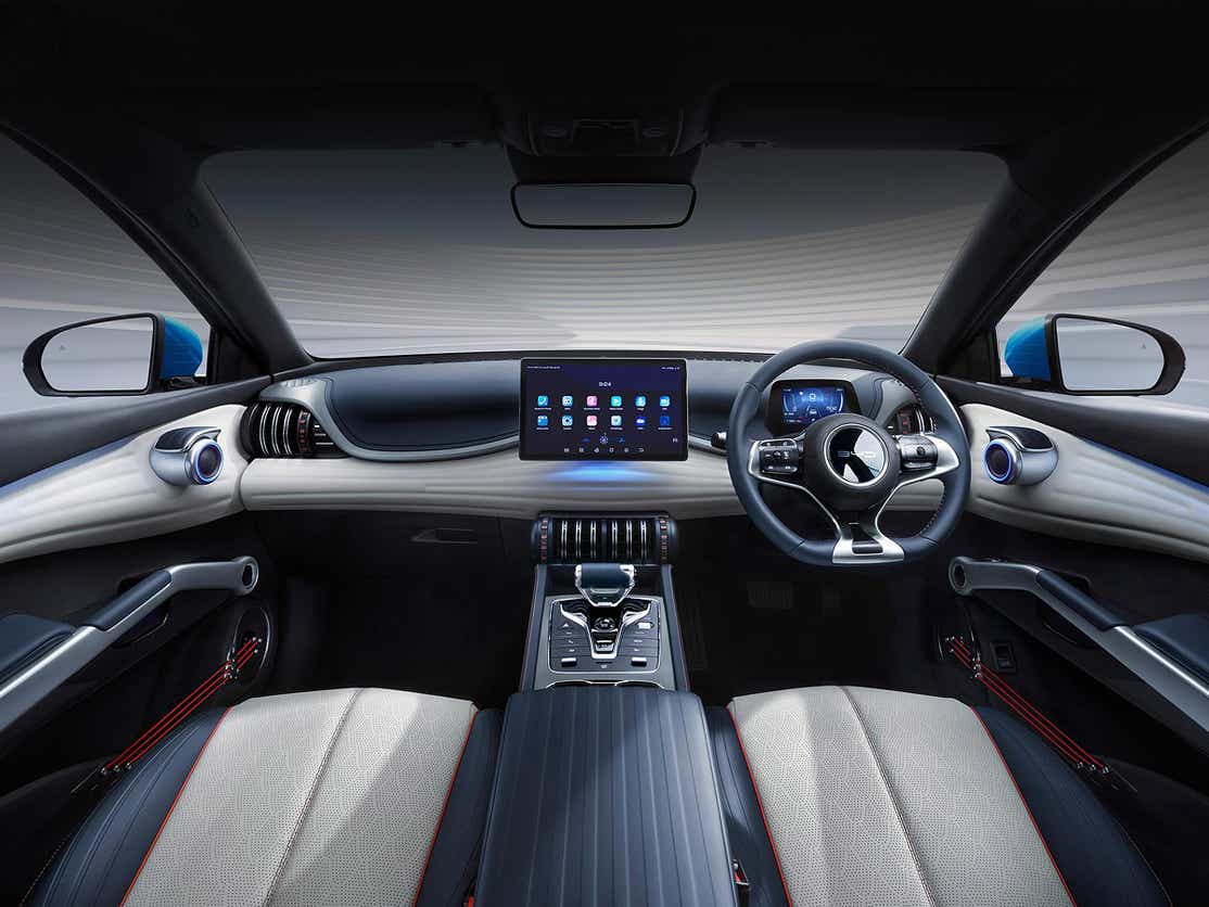interior dashboard view of a Surf Blue BYD Atto 3 Facelift