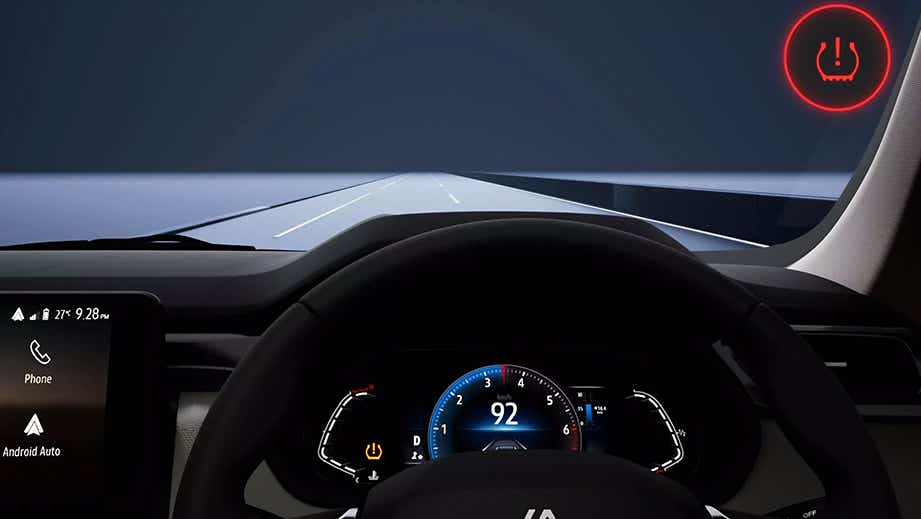 interior dashboard view of a Renault Triber