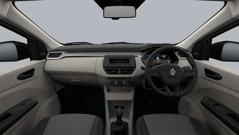 interior dashboard view of a Renault Triber