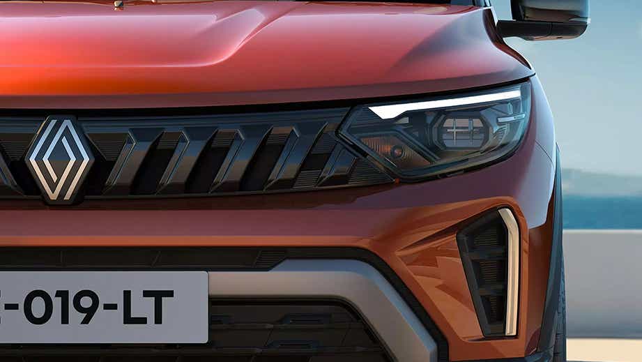 front grille and headlight of a Renault Triber