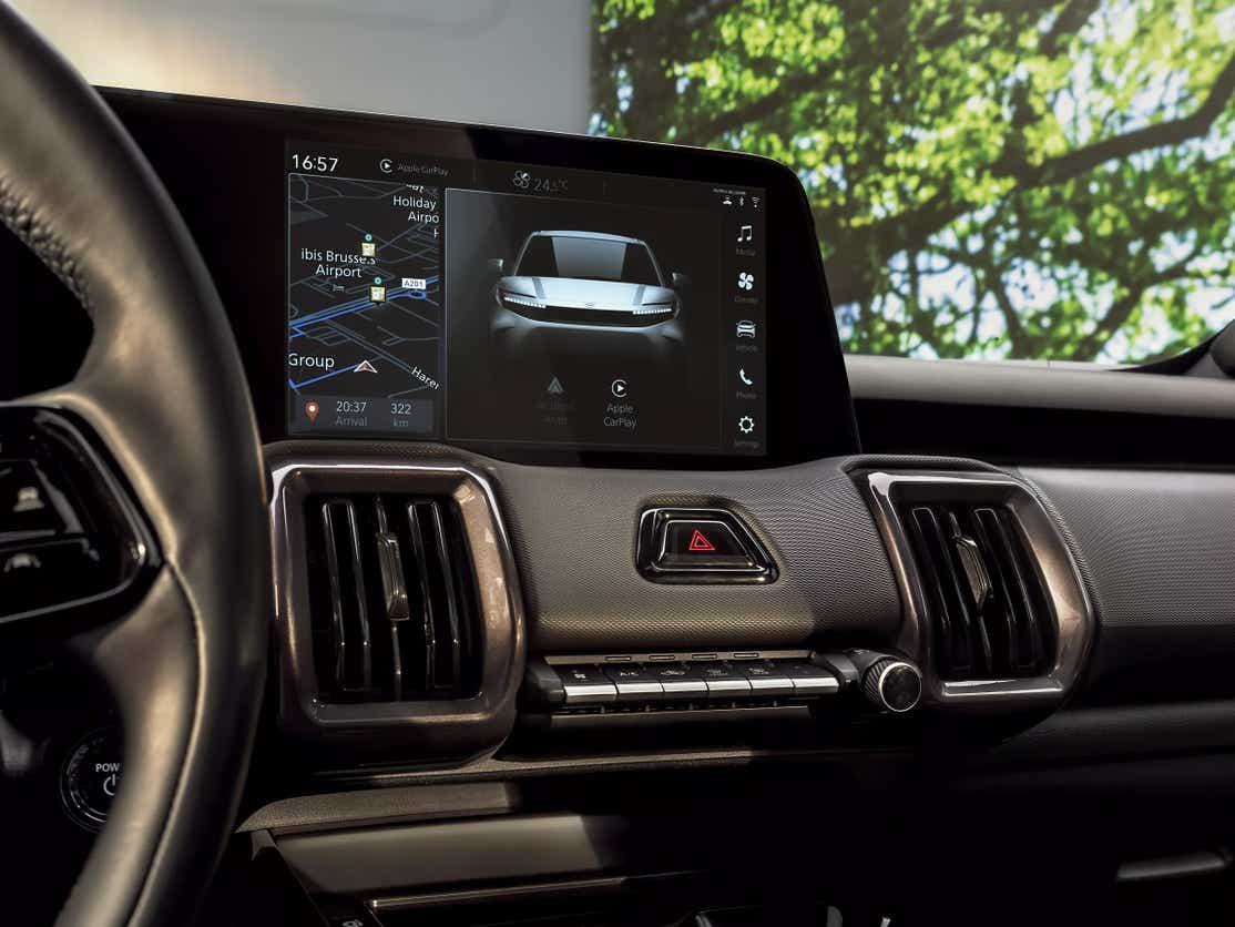 Dashboard and infotainment system of a Toyota Urban Cruiser EV