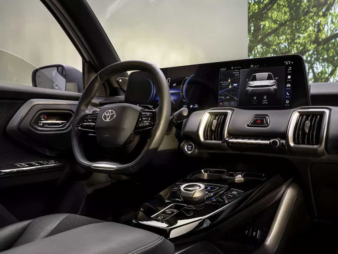 Interior dashboard view of a Toyota Urban Cruiser EV