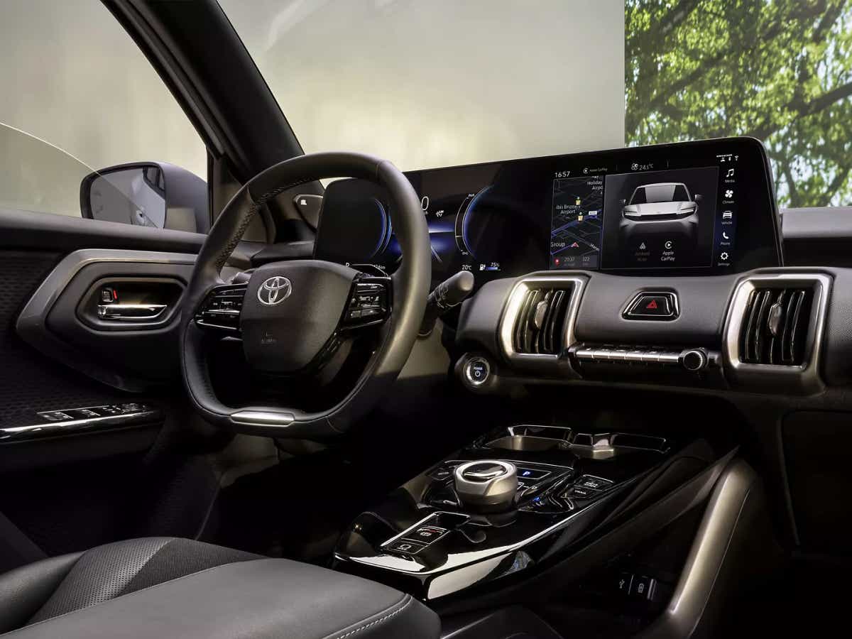 Interior dashboard view of a Toyota Urban Cruiser EV