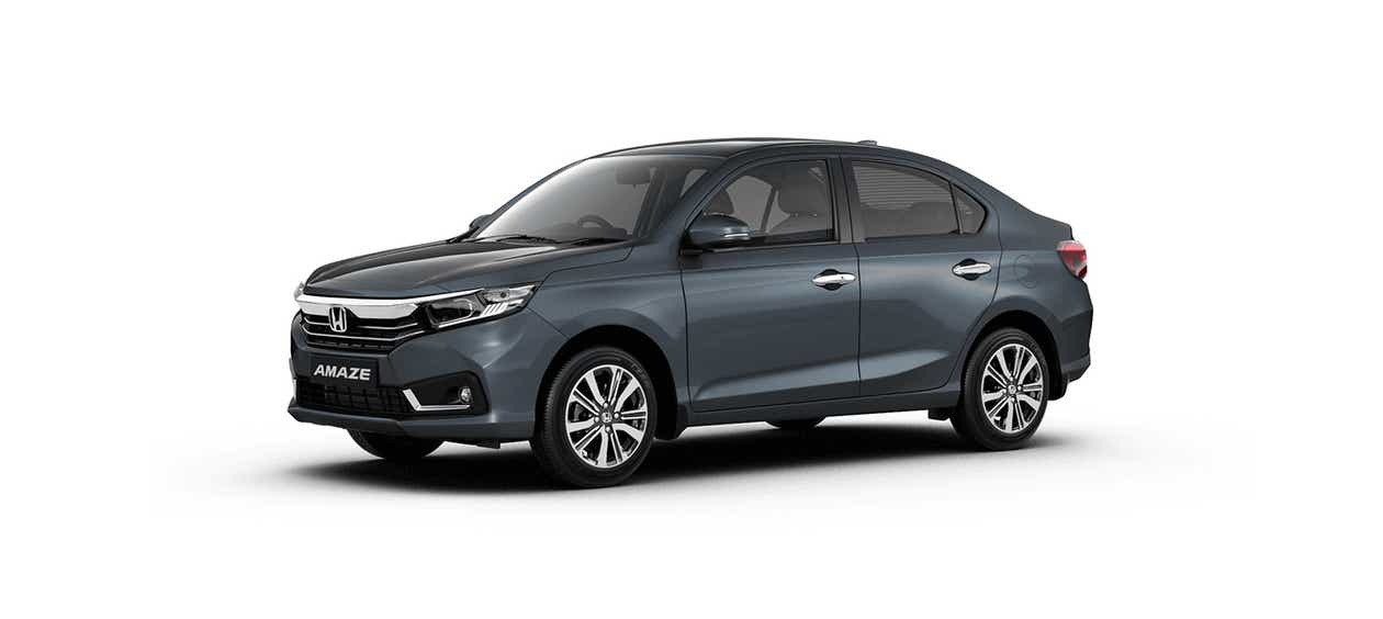 front three-quarter view of a Honda Amaze 2022-2023 sedan