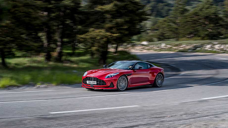 front three-quarter view of an Aston Martin DB12