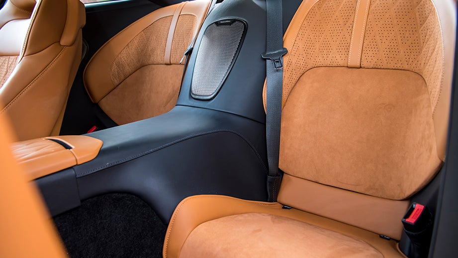rear seats and center console of an Aston Martin DB12