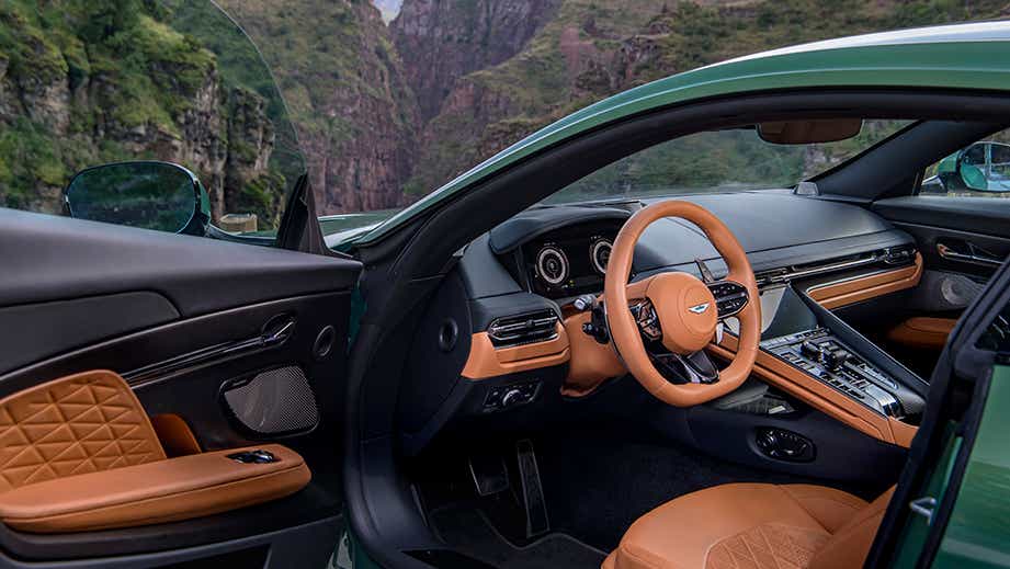 interior dashboard of an Aston Martin DB12