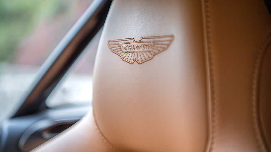 front seat headrest of an Aston Martin DB12