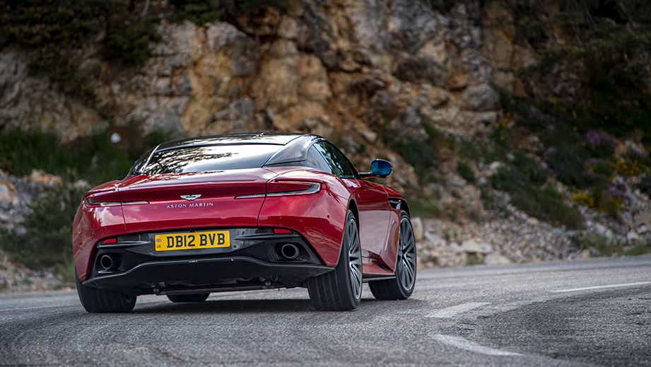 rear view of an Aston Martin DB12