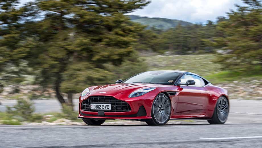 front three-quarter view of an Aston Martin DB12