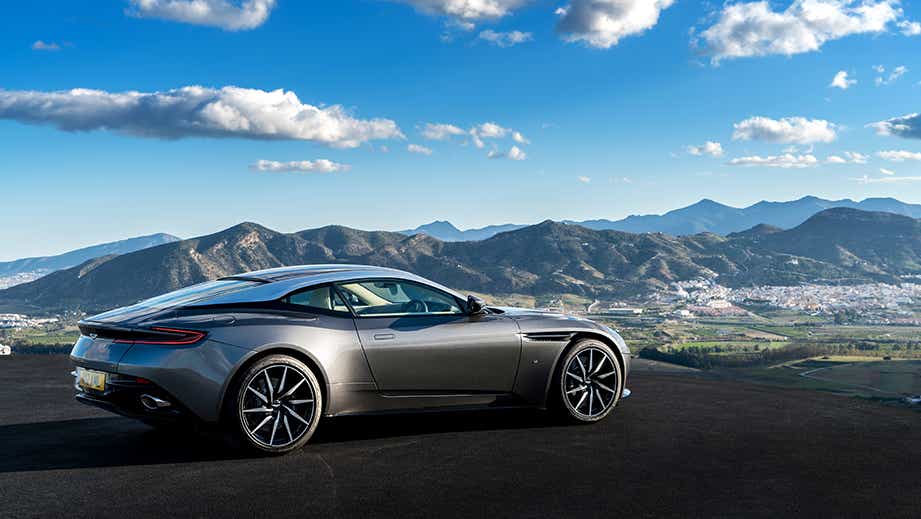 rear three-quarter of an Aston Martin DB11