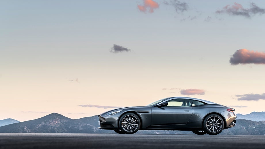 side view of a Tiffany Green Aston Martin DB11