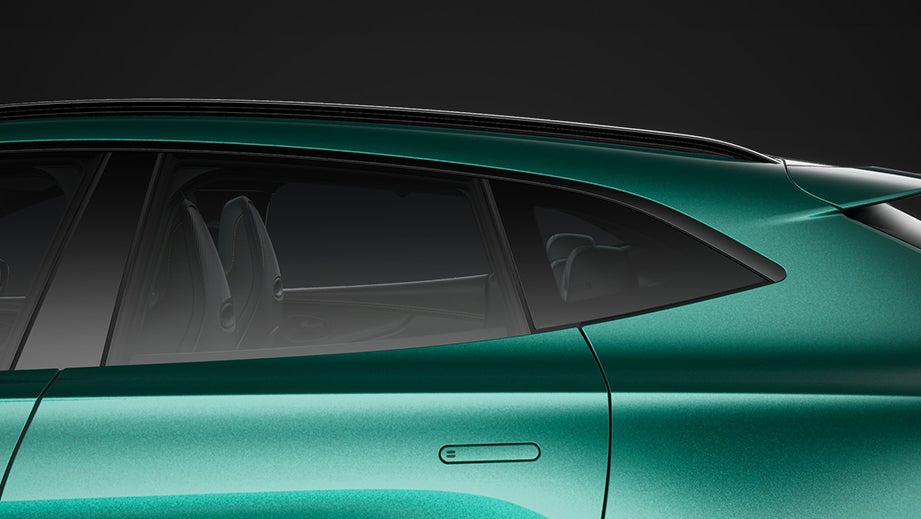 side rear door view of a Aston Martin DBX