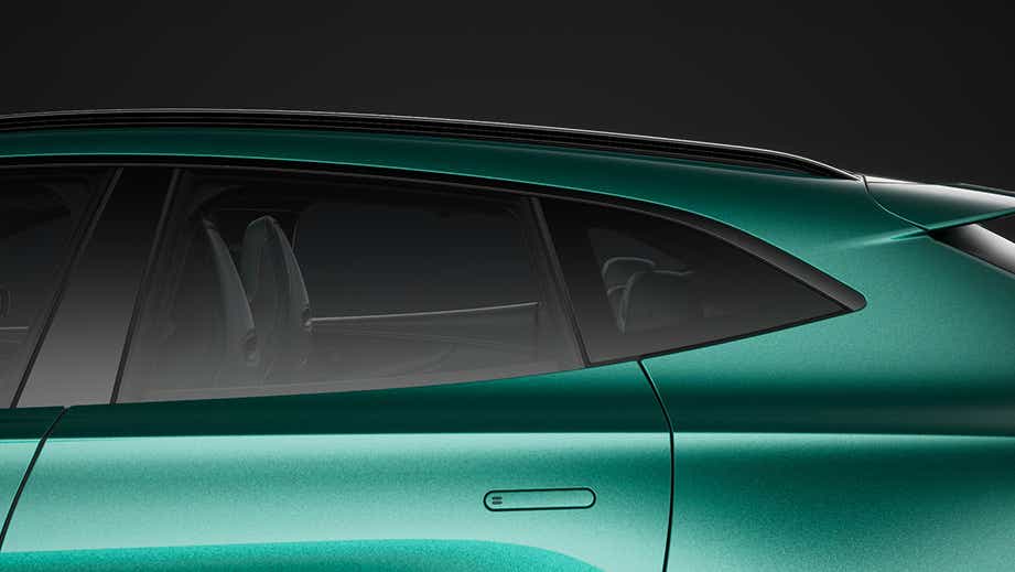 side rear door view of a Aston Martin DBX