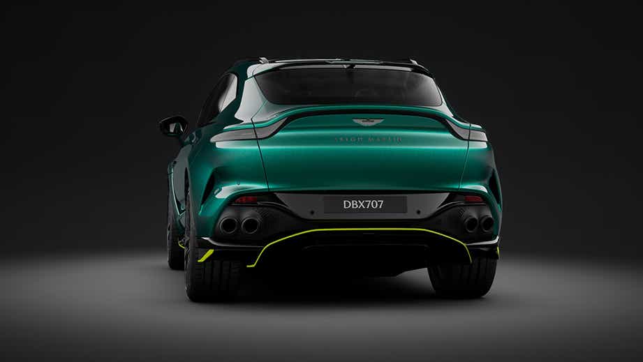 Rear view of a Aston Martin DBX in