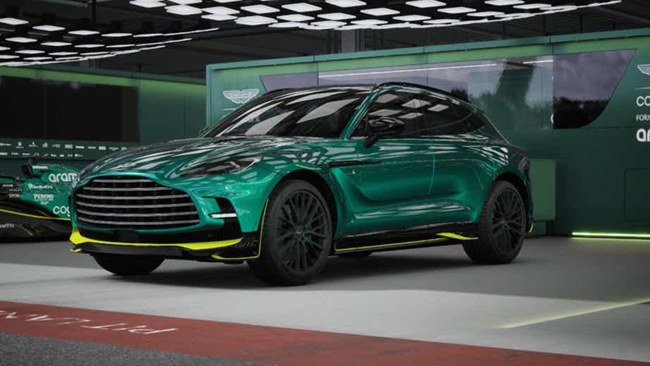 Front three-quarter view of a Aston Martin DBX