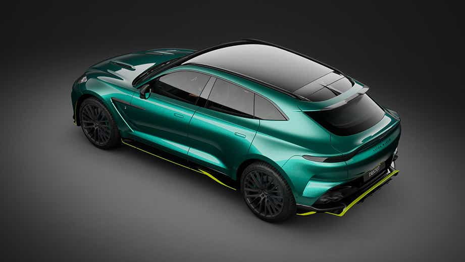 rear three-quarter of an Aston Martin DBX