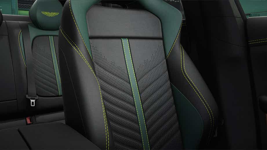 Front seat and rear seat detail of an Aston Martin DBX