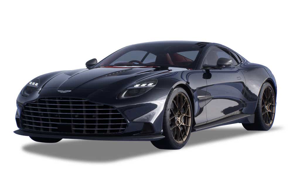 front three-quarter view of an Aston Martin Vanquish