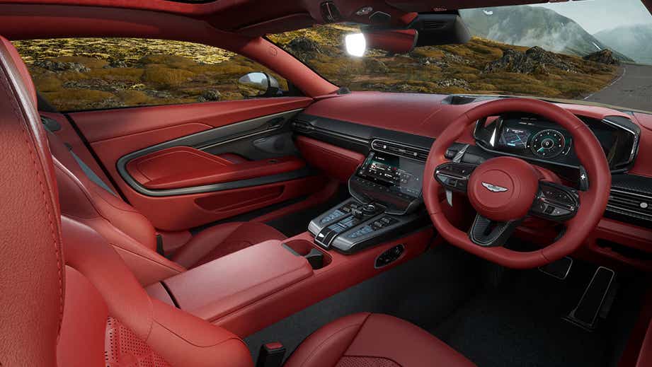 interior dashboard view of an Aston Martin Vanquish