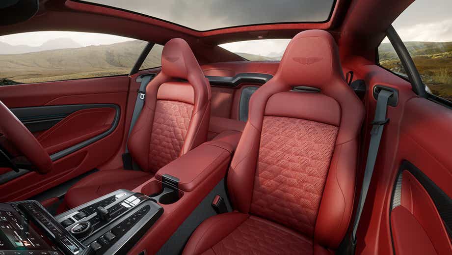 interior front seats of an Aston Martin Vanquish