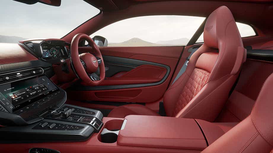 Interior dashboard and driver seat of an Aston Martin Vanquish
