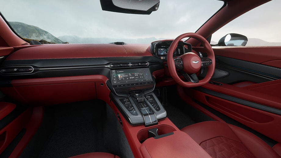 Interior dashboard of an Aston Martin Vanquish