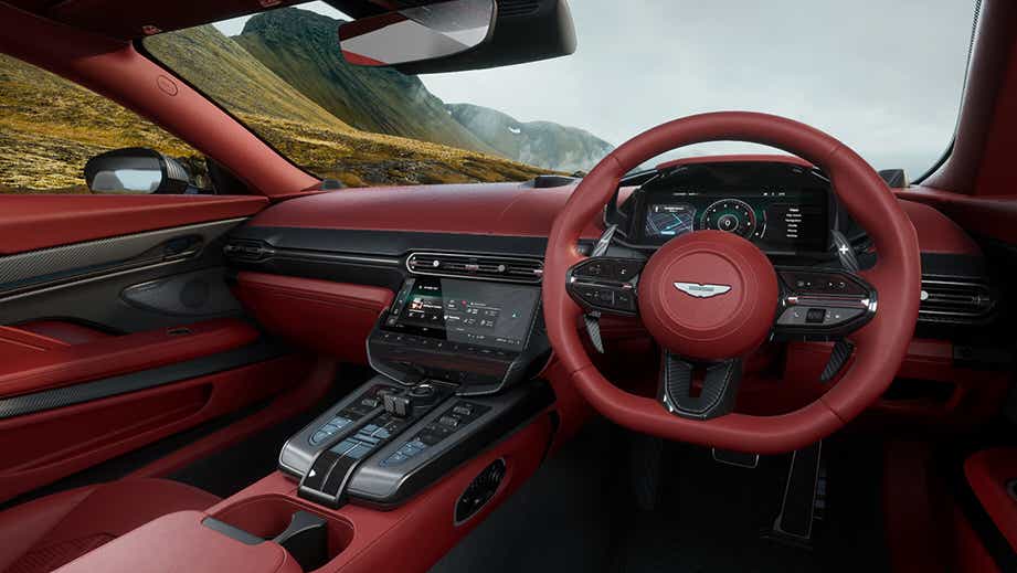 interior dashboard view of an Aston Martin Vanquish