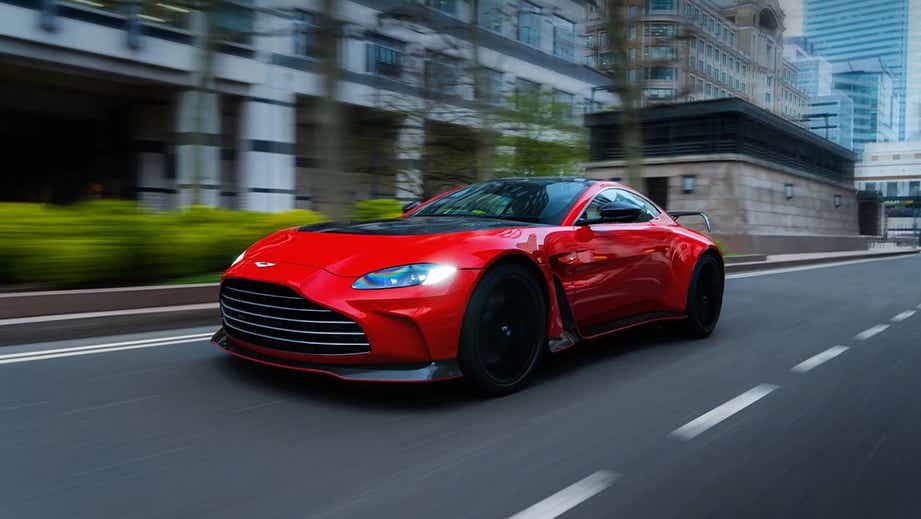 front three-quarter view of an Aston Martin Vantage 2019-2023