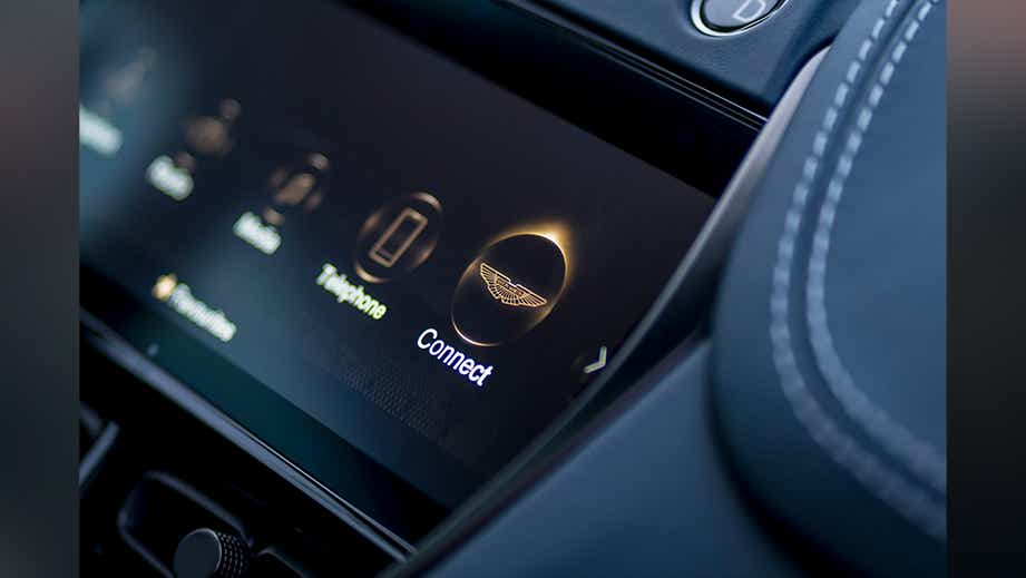 infotainment touchscreen of an Aston Martin DBX
