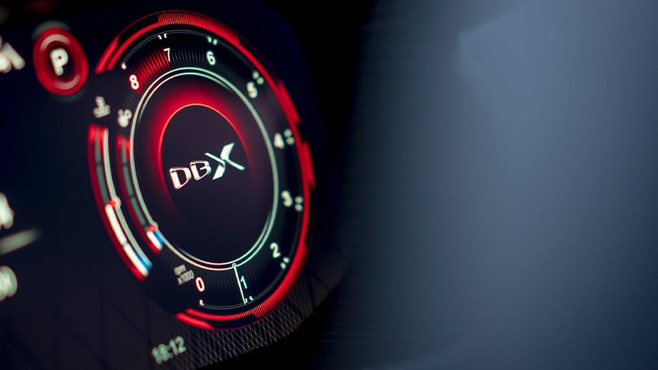 Instrument cluster of an Aston Martin DBX