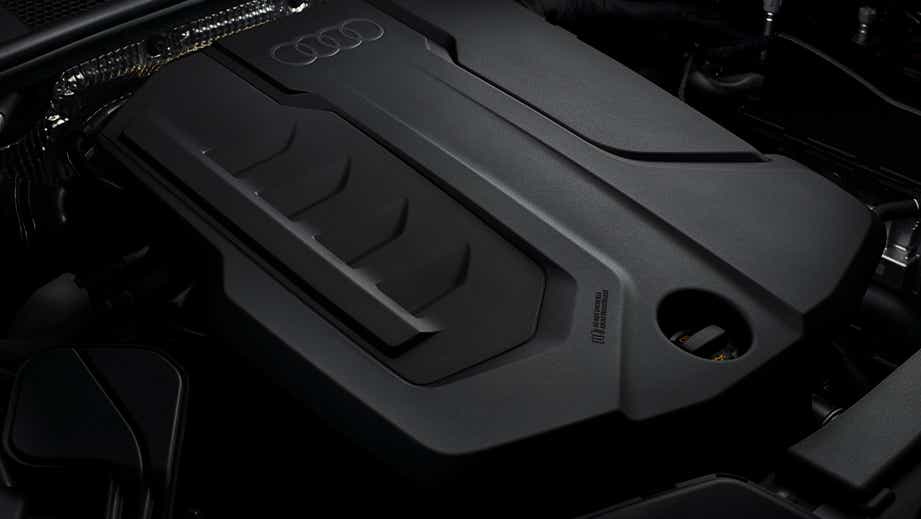 Engine bay of an Audi A5