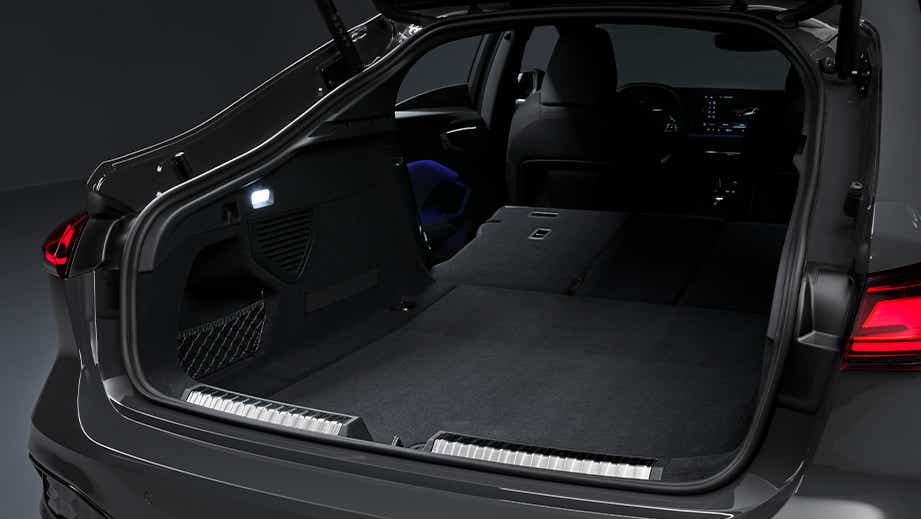 boot space of an Audi A5 with seats folded down