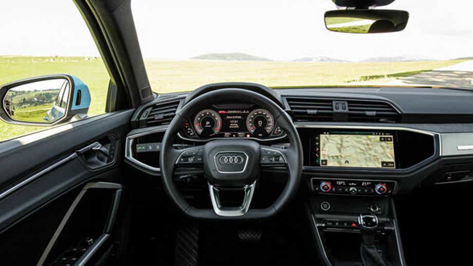 interior dashboard view of an Audi Q3 Sportback