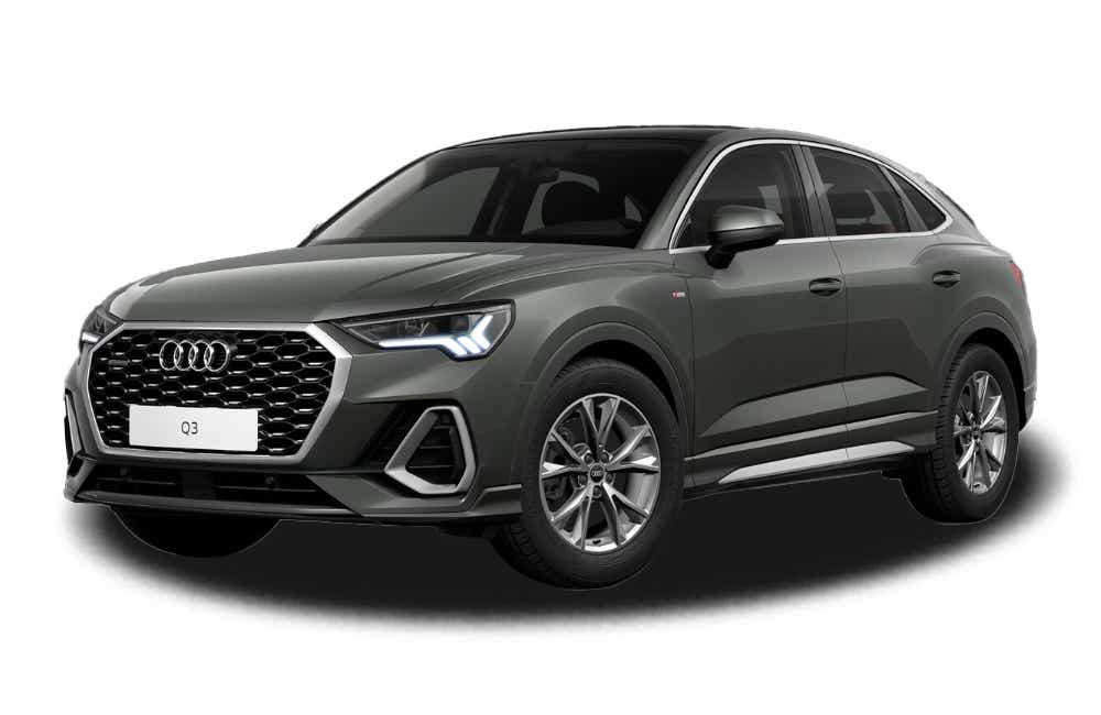 front three-quarter view of an Audi Q3 Sportback