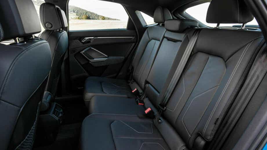 rear seat area of an Audi Q3 Sportback