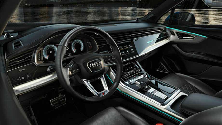 Interior dashboard view of an Audi Q7