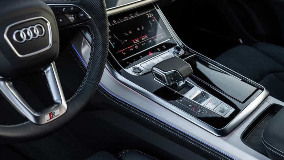 interior dashboard and center console of an Audi Q8
