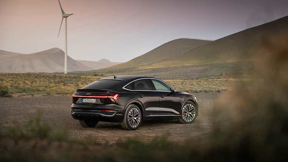 rear three-quarter of an Audi Q8 Sportback e-tron
