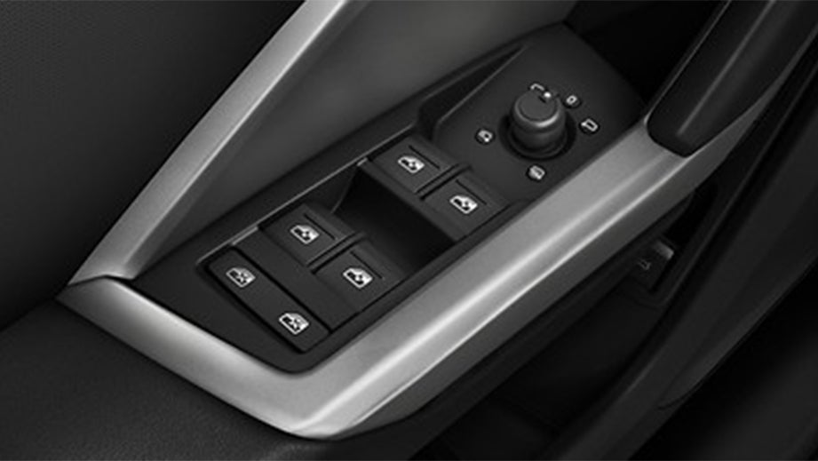Driver door window control panel of an Audi Q8 Sportback e-tron