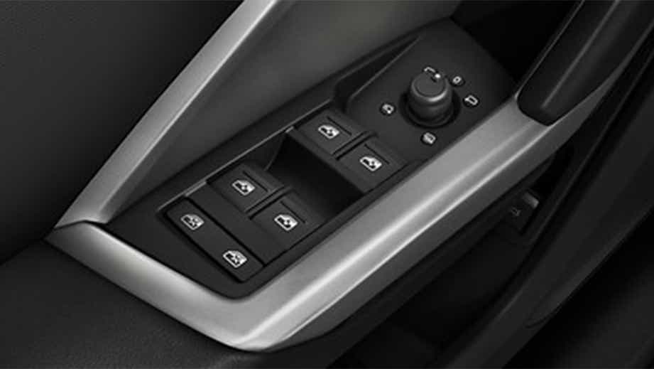 Driver door window control panel of an Audi Q8 Sportback e-tron