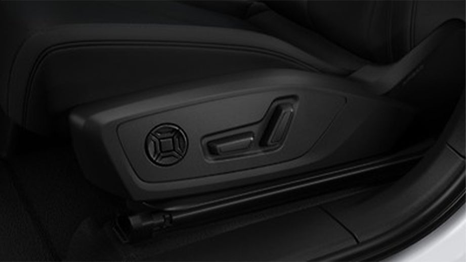 Close-up of seat controls in an Audi Q8 Sportback e-tron